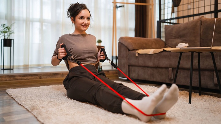 Gumy oporowe ekspandery zestaw do ćwiczeń rehabilitacji 80kg uchwyt