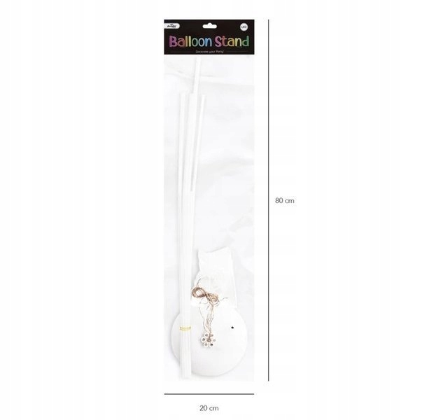 STOJAK DO BALONÓW ŚWIECĄCY LED 72 CM LAMKI BIAŁY
