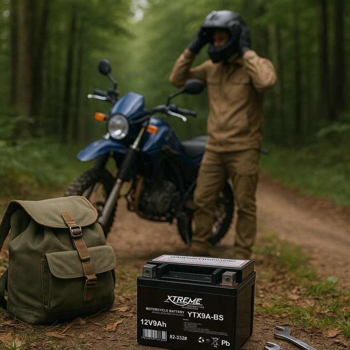 AKUMULATOR MOTOCYKLOWY XTREME 12V 9Ah WYMIAR 8Ah BEZOBSŁUGOWY SKUTER MOTOR