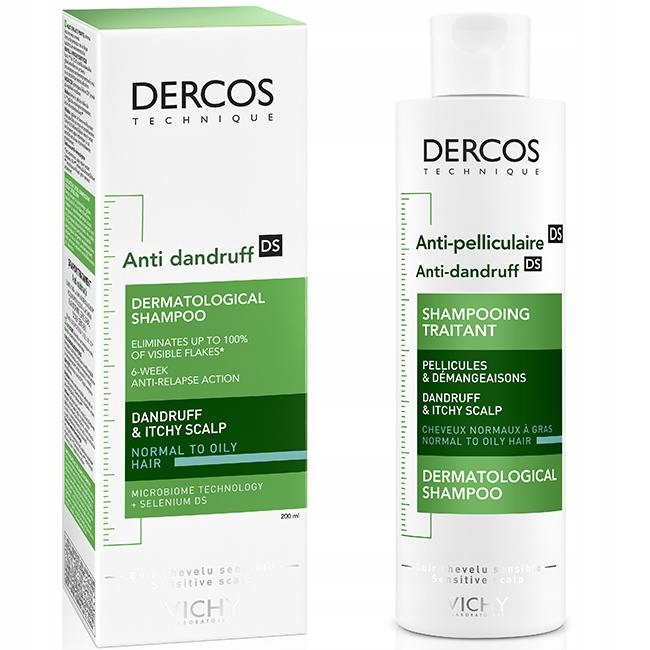 Vichy Dercos Anti Dandruff Szampon Przeciwłupieżowy Do Włosów Tłustych 200
