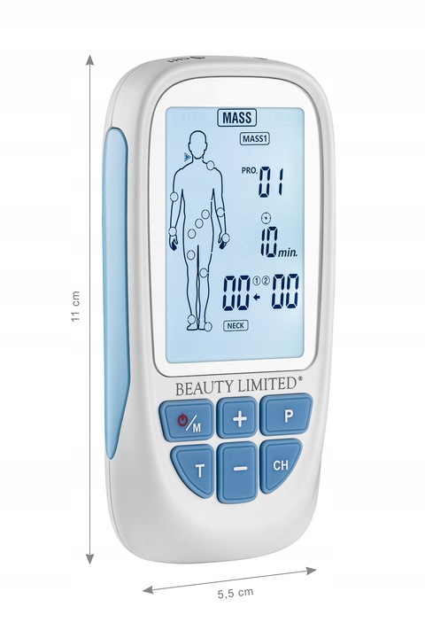 Elektrostymulator mięśni nerwów TENS EMS MASS 73 PROGRAMY 40 POZIOMÓW