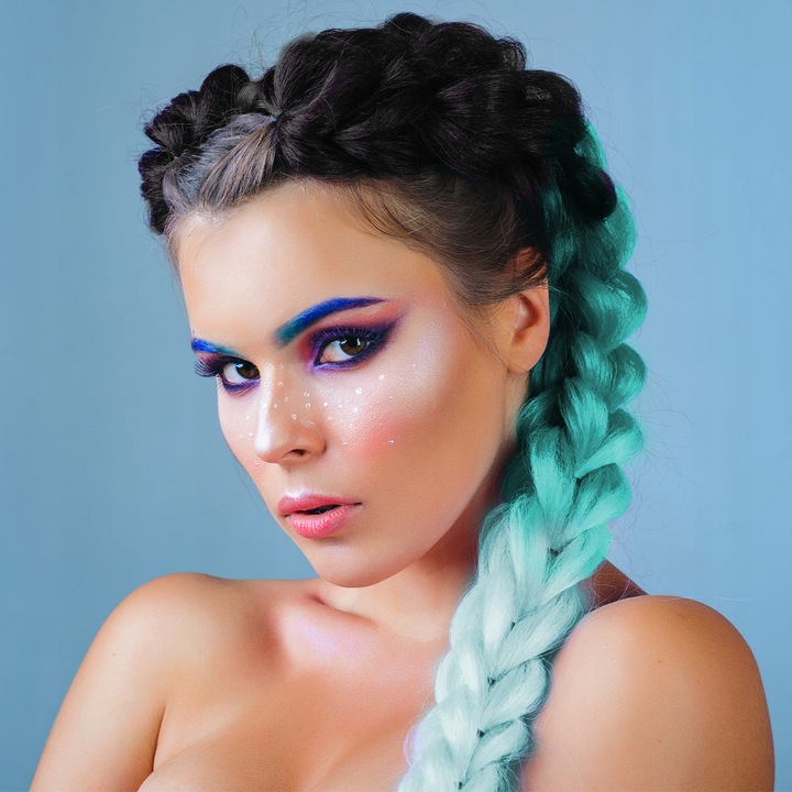 3X WŁOSY SYNTETYCZNE DO WARKOCZYKÓW KOLOROWE WARKOCZYKI TĘCZA DOCZEPY 130CM