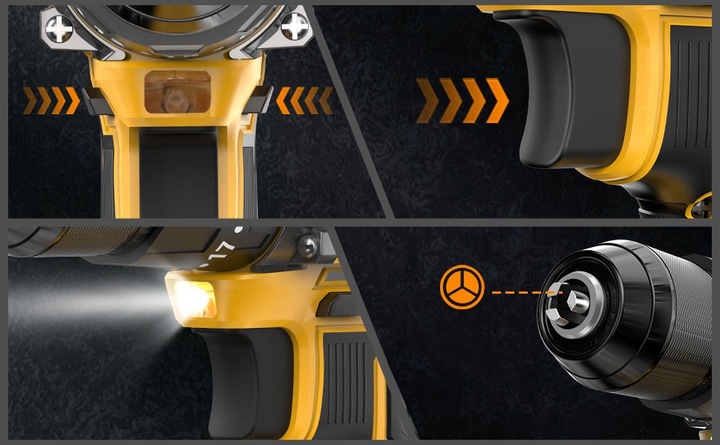 Zestaw bezszczotkowej wiertarki udarowej/wkrętarki 21V - 2 baterie +