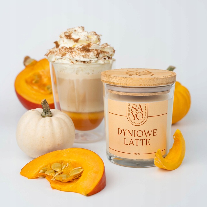 DYNIOWE LATTE PUMPKIN SPICE ŚWIECA SOJOWA DYNIA ŚWIECZKA ZAPACHOWA