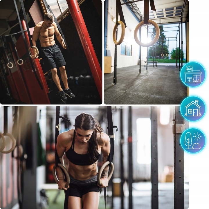 KÓŁKA GIMNASTYCZNE DREWNIANE KOŁA OBRĘCZE DO ĆWICZEŃ Z MIARKĄ I