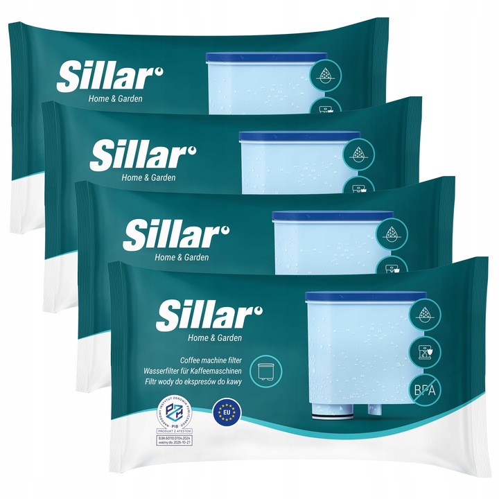 4x filtr wody Sillar do ekspresu Saeco Philips LatteGo 5400 3200 2200