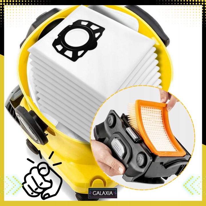 10x Worki do odkurzacza KARCHER WD4 WD5 WD6 MV4 MV5 MV6 SE 5.1000 +