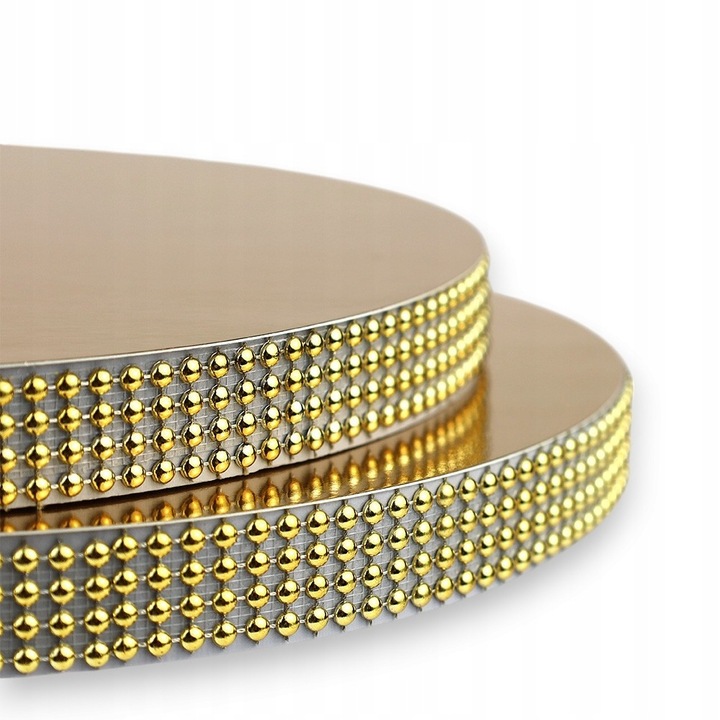 Podkład pod tort STYRODUR ZŁOTY 30 cm CEKINOWY BOK Gruby CakeDecor