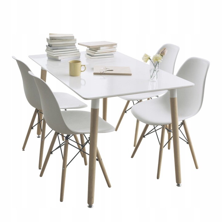 KRZESŁO SKANDYNAWSKIE do KUCHNI salonu jadalni stołu EVA białe