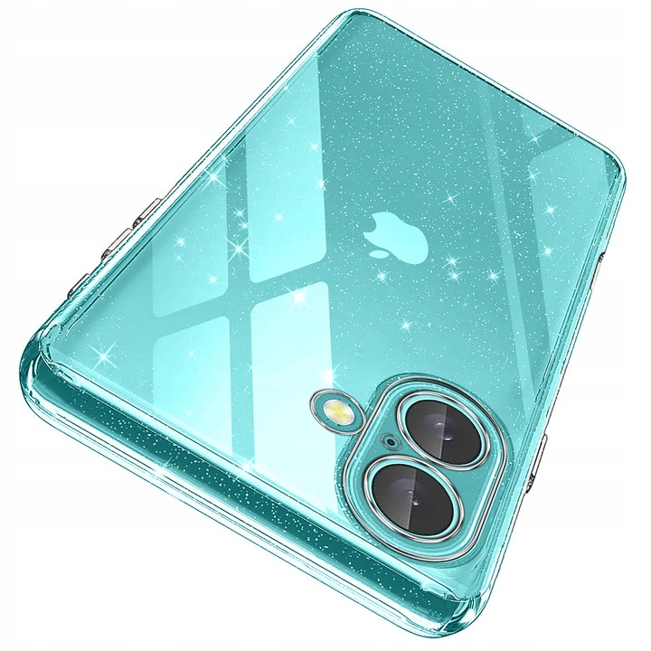 Etui do iPhone 16 SILIKONOWE BROKAT clear CASE + SZKŁO OCHRONNE 9H
