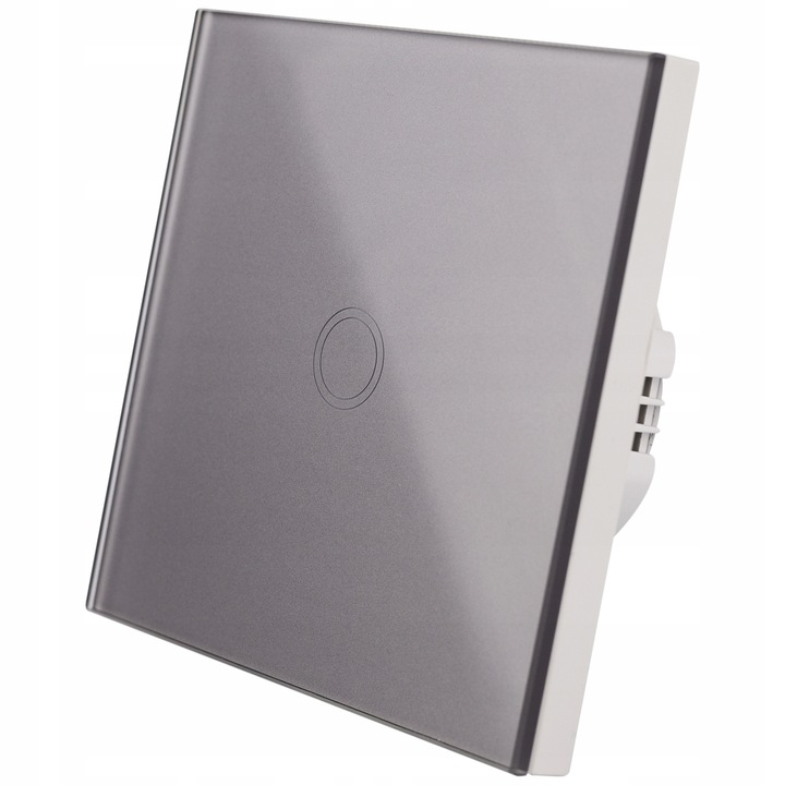 Dotykowy Szklany WŁĄCZNIK ŚWIATŁA LED fi60 Pojedynczy Szary APPIO