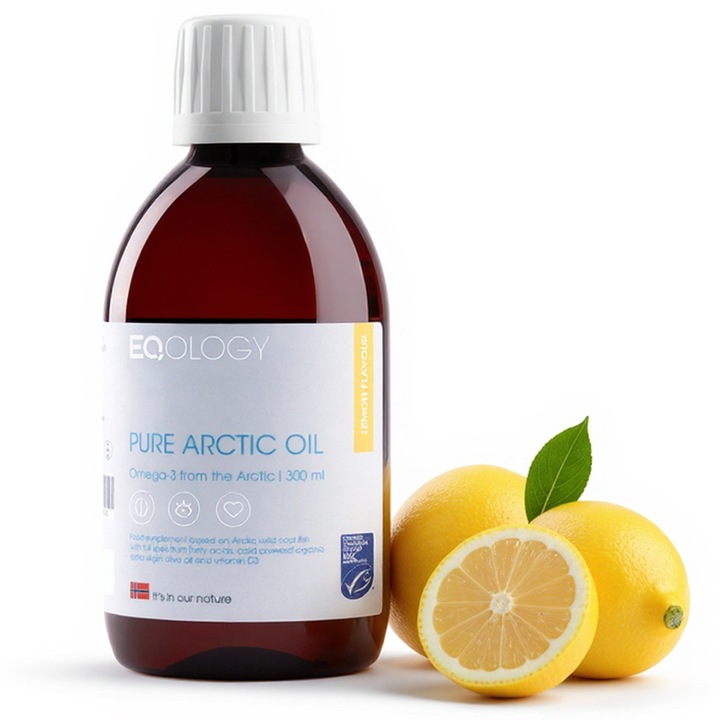 Eqology Pure Arctic Oil Lemon 300 ml Olej Omega-3 cytrynowy Kwasy EPA DHA