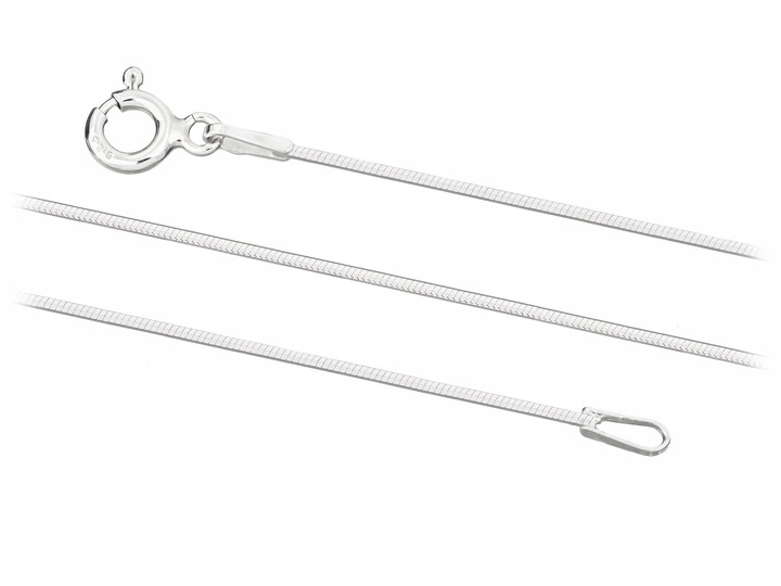 Srebrny Łańcuszek Linka Srebrna Żmijka Ośmiokątna Choker Damski 0,9 mm 35cm