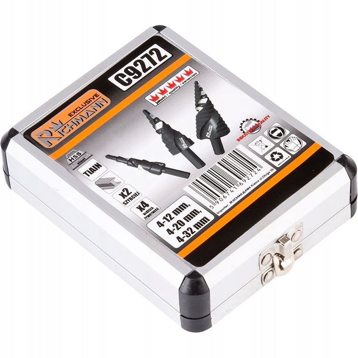 ROZWIERTAK METALU WIERTŁA CHOINKOWE STOPNIOWE SPIRALNE STOŻKOWE 4-32MM