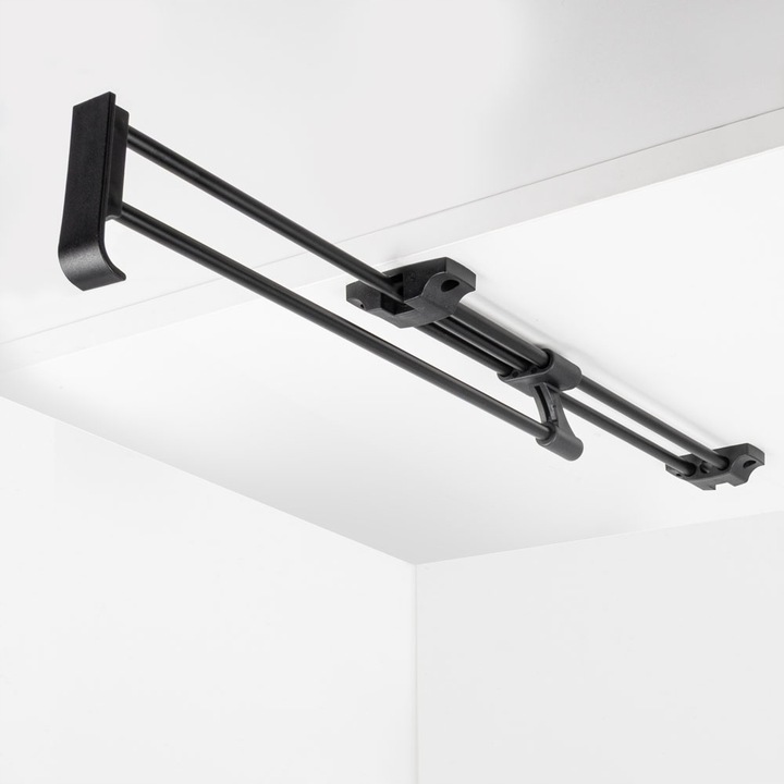 Wieszak wysuwany 35cm na ubrania do szafy czarny AC221-F-CZA