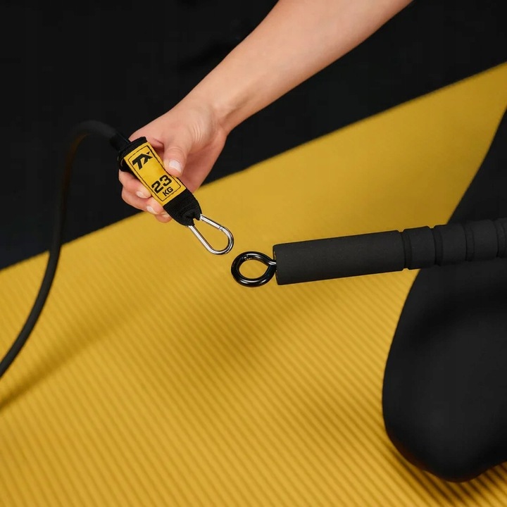 Drążek do ćwiczeń pilatesu kij 4x gumy oporowe ekspandery + etui Trex