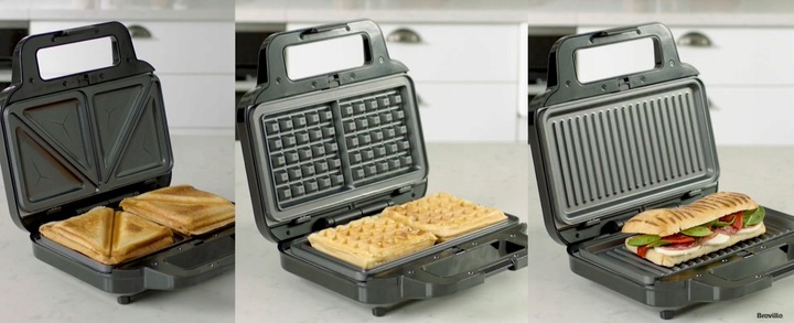 Opiekacz do kanapek Gofrownica Panini Tosty Grill Breville wkłady 3w1