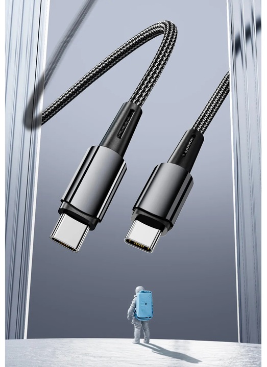 KABEL PRZEWÓD USB-C THUNDERBOLT QUICK CHARGE 240W 4K SZYBKIE ŁADOWANIE 1M