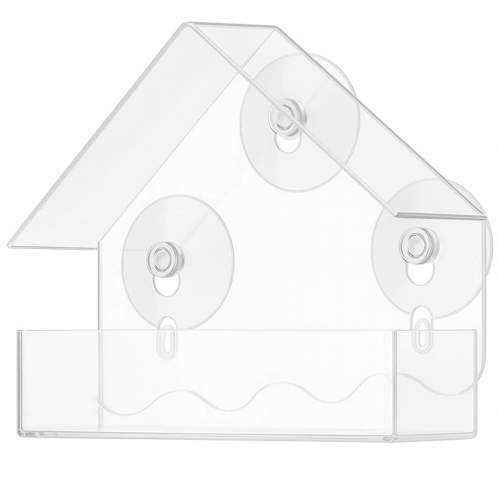 KARMNIK DLA PTAKÓW PRZEZROCZYSTY NA SZYBĘ OKNO NA ZIARNO SŁONECZNIK