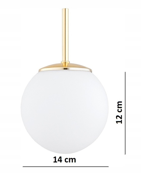 Złota Lampa Ścienna Kinkiet Białe Kule Milo LED E27