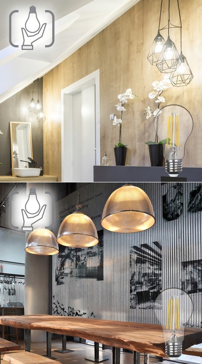 Zestaw 6x Żarówka LED E27 A60 8W=75W Filament 1055lm Ozdobna Brak Migotania