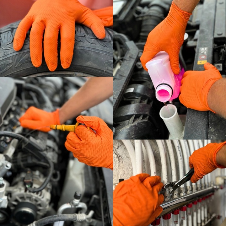 RĘKAWICE ochronne NITRYLOWE GRIPZZLY GRIPY ZARYS pomarańczowe roz.L 50