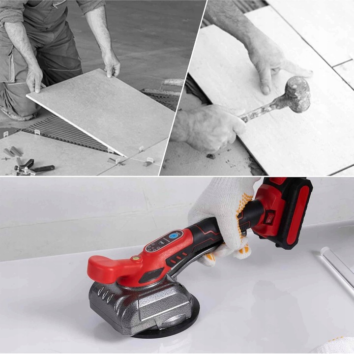 PRZYSSAWKA WIBRUJĄCA DO PŁYTEK WIBRATOR DO POZIOMOWANIA 2xAKU MOCNA