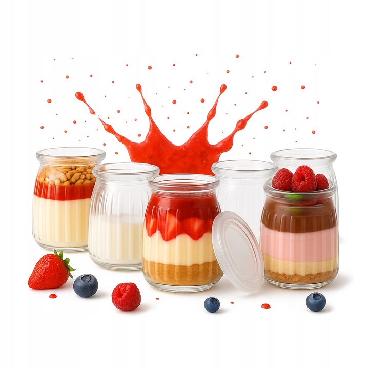 20x POJEMNIKI SŁOIKI NA DESERY 150ml SŁOIK PRĄZKI Na Deserki Do Deserów