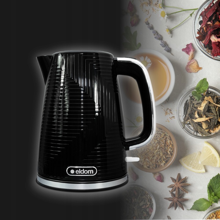 CZAJNIK ELEKTRYCZNY BEZPRZEWODOWY CZARNY 2200W 1,7l STRIX ELDOM C320C