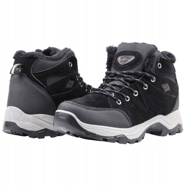 CZARNE BUTY SPORTOWE MĘSKIE ZIMOWE OCIEPLANE ŚNIEGOWCE TRAPERY DLA