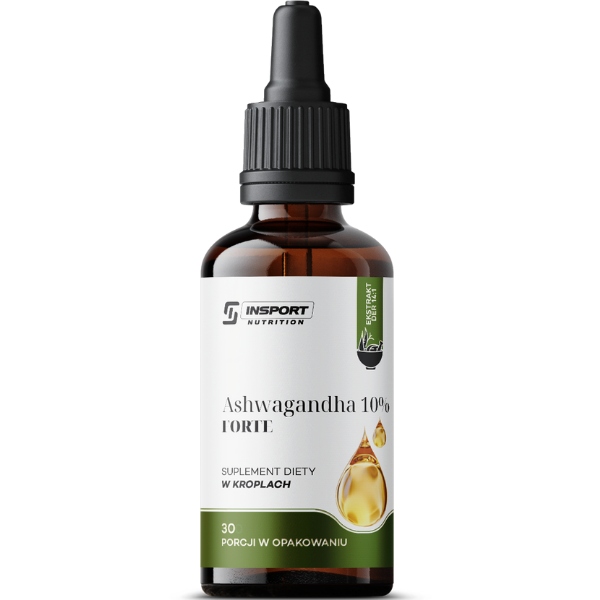 ASHWAGANDHA KROPLE 30ml FORTE 10% WITANOLIDÓW PAMIĘĆ KONCENTRACJA | INSPORT
