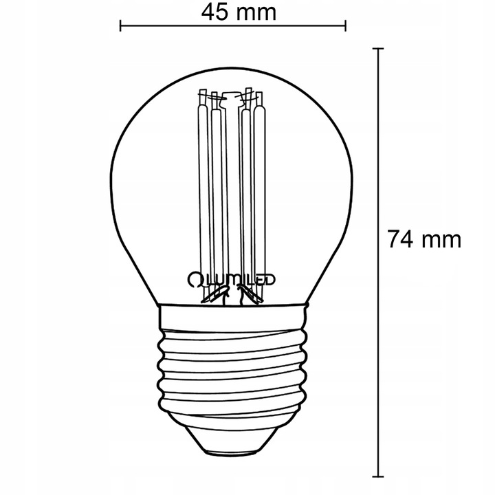 6x Żarówka LED E27 Kulka 7W 806lm 4000K Neutralna CCD 360° Filament