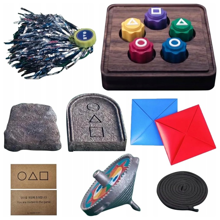 KOSTKI KOŚCI GONGGI GONGI koreańskiej gry GRA SQUID GAME ZESTAW DDAKJI GONG