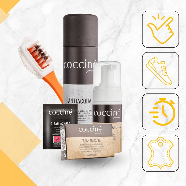 Do Czyszczenia Ochrony Impregnacji Butów Zamsz i Nubuk Coccine Zestaw