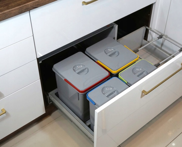 Kosz na śmieci pod zlew Amix RUBIO segregator do szuflady szafki 60cm