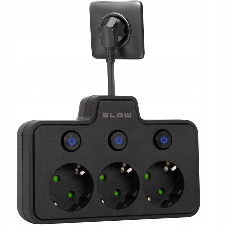 PRZEDŁUŻACZ ROZDZIELACZ ROZGAŁEŹNIK 3 GNIAZDA WŁĄCZNIK LISTWA 10CM