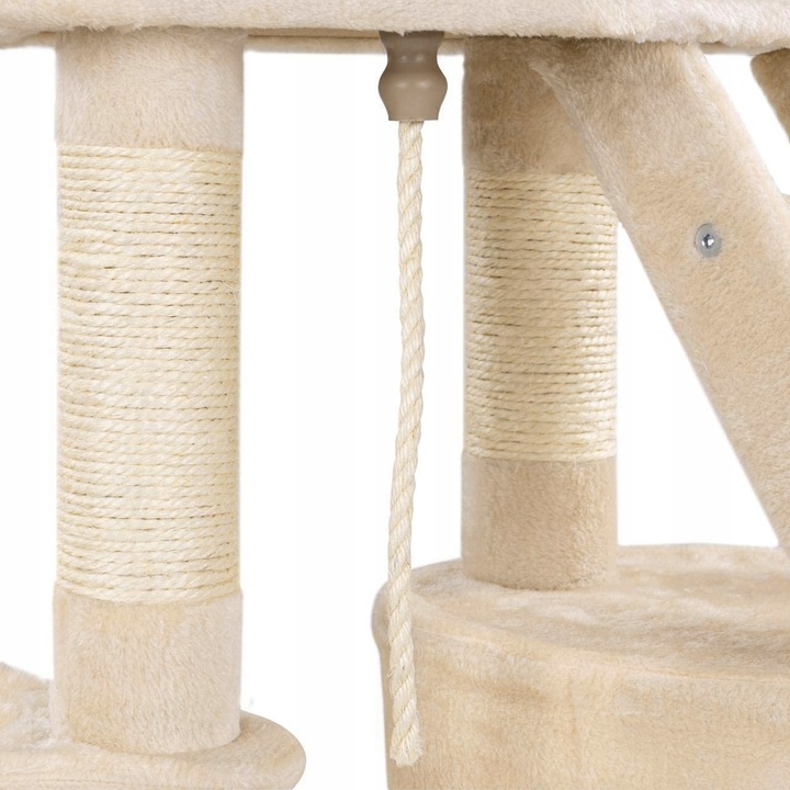 DRAPAK DLA KOTA WIEŻA LEGOWISKO DOMEK Z ZABAWKAMI BEŻOWY DUŻY XXL 120 cm