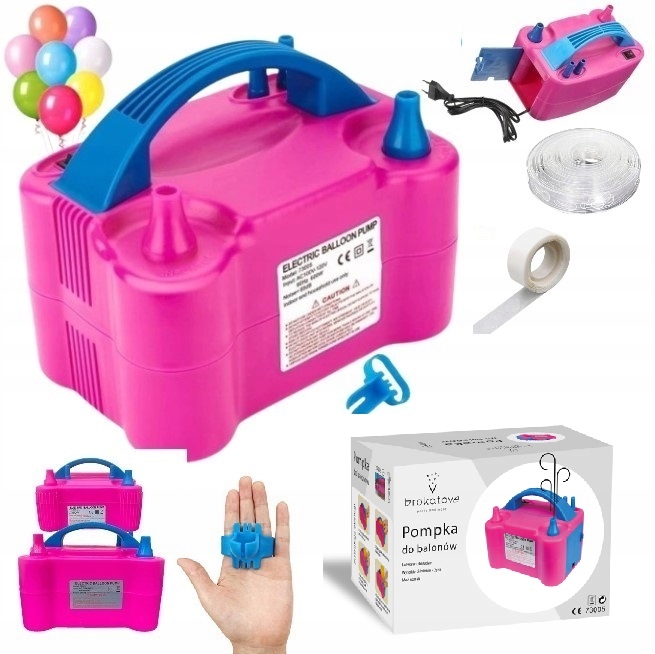 POMPKA ELEKTRYCZNA MOCNA DO BALONÓW 6xGRATIS MOCNA TAŚMA KROPKI
