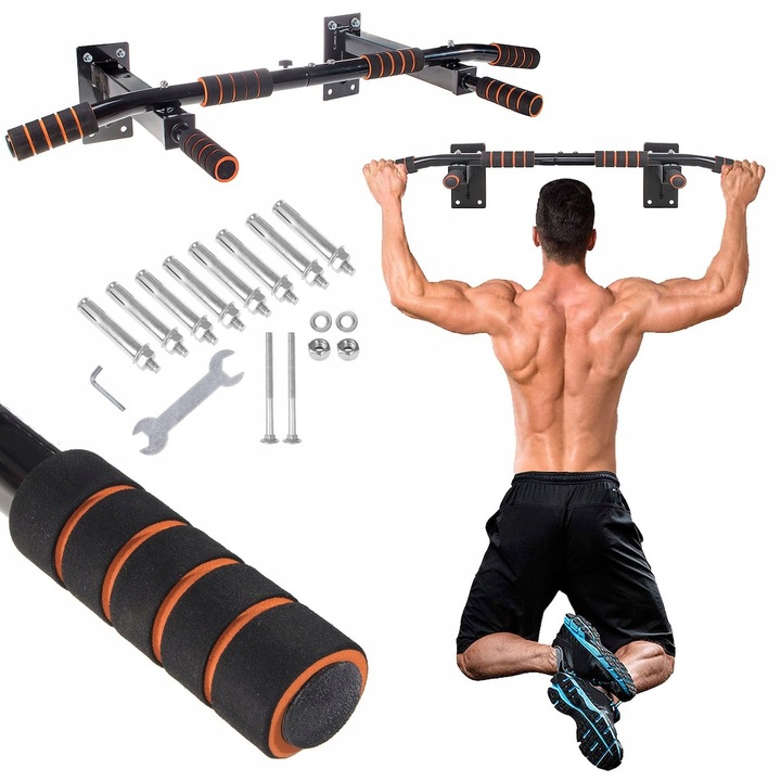 DRĄŻEK DO PODCIĄGANIA WZMOCNIONY PRO ĆWICZEŃ ŚCIENNY 250 KG MULTI CHWYT