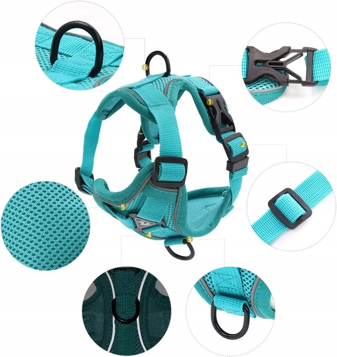 SZELKI BEZUCISKOWE TYPU GUARD + SMYCZ dla KOTA PSA