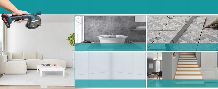 PRZYSSAWKA WIBRACYJNA DO PŁYTEK WIBRATOR DO POZIOMOWANIA 2000mAh 21V