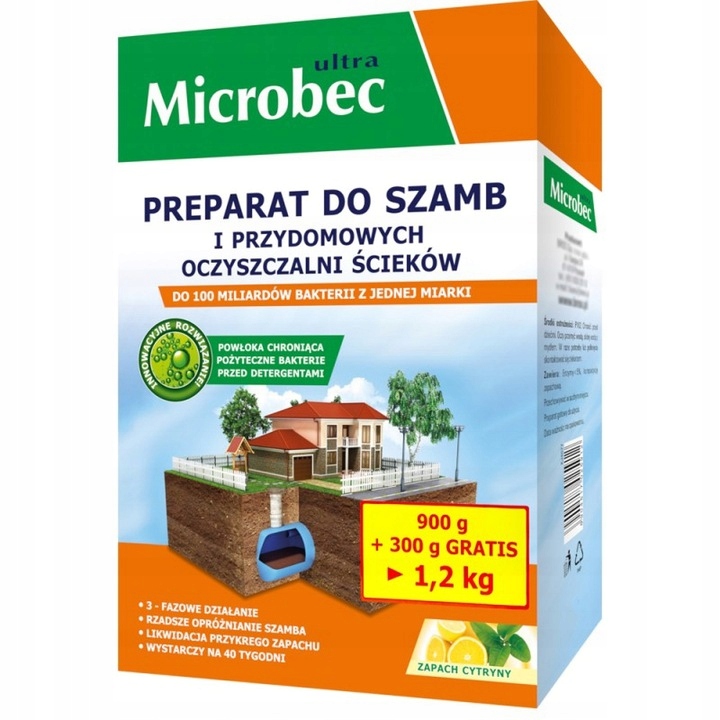 MICROBEC ULTRA DO SZAMB ZAPACH CYTRYNY 1,2 kg