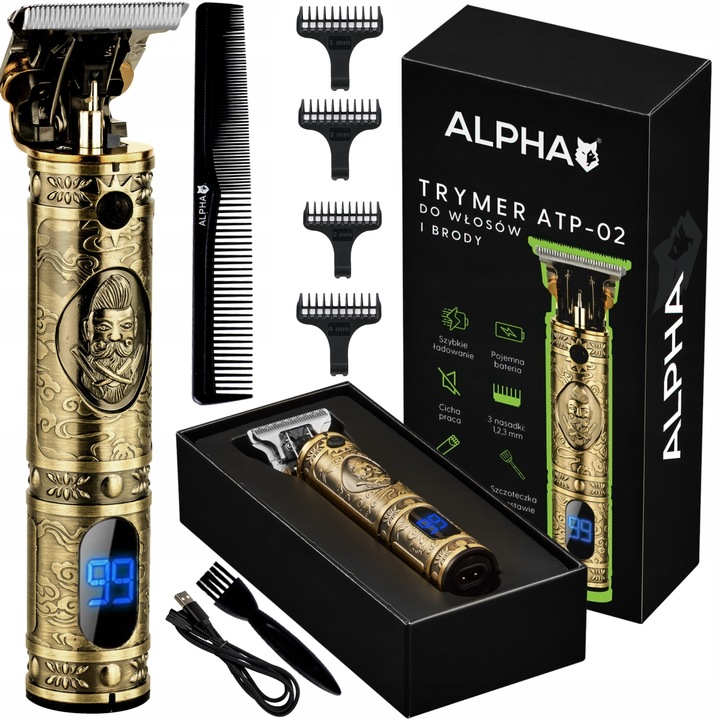 Maszynka do Strzyżenia i Golenia Włosów i Głowy - Trymer do Brody Alpha