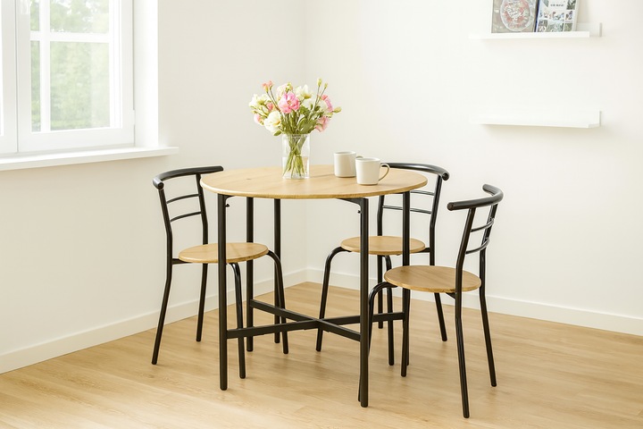 ZESTAW MEBLI ERGONOMICZNY 4 KRZESŁA STÓŁ DO KUCHNI SALONU JADALNI LUGO