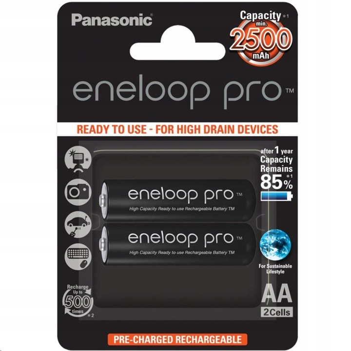 4x PANASONIC ENELOOP PRO 2550 mAh R6 AA JAPAN
