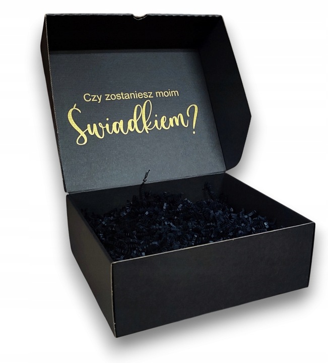 Pudełko box czy zostaniesz ŚWIADKIEM prezent wesele czarne OKULARY GRATIS