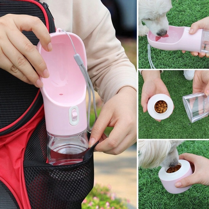 przenośna butelka na wodę i karmę jedzenie dla psa