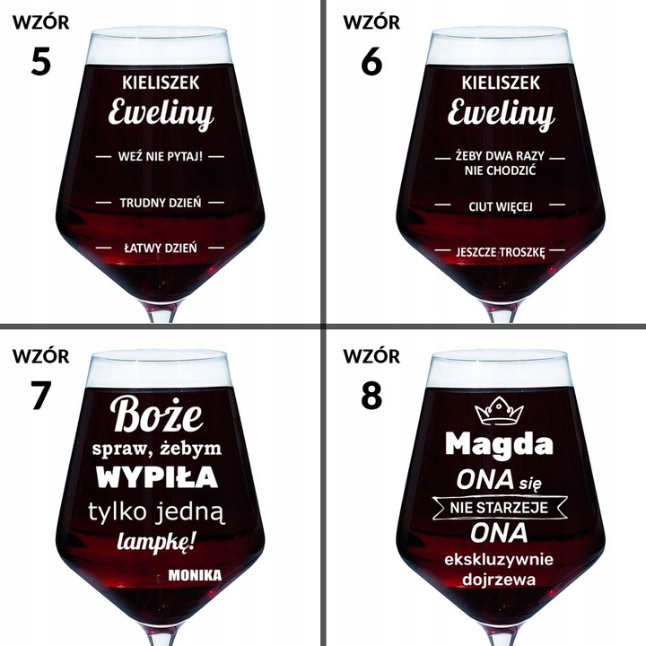 KIELISZEK DO WINA Z GRAWEREM prezent dla przyjaciółki żony urodziny 18-99