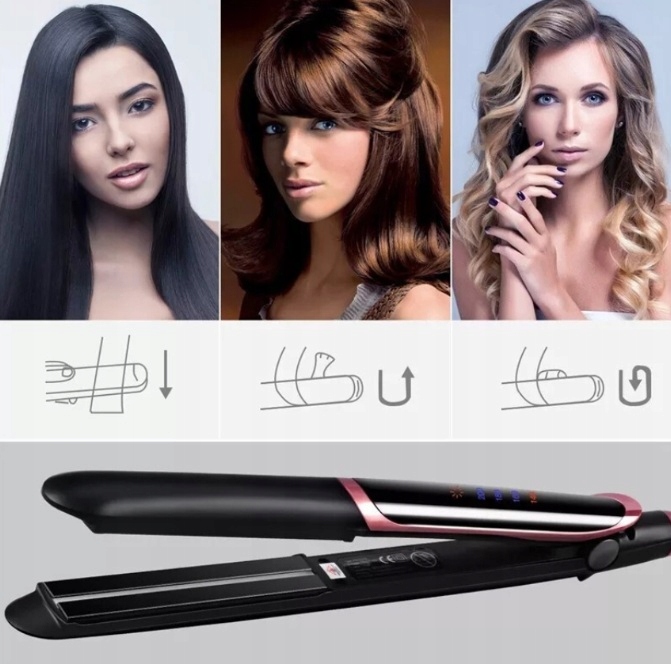 PROSTOWNICA DO WŁOSÓW JONIZACJA CERAMICZNA KRĘCI WŁOSY 2w1