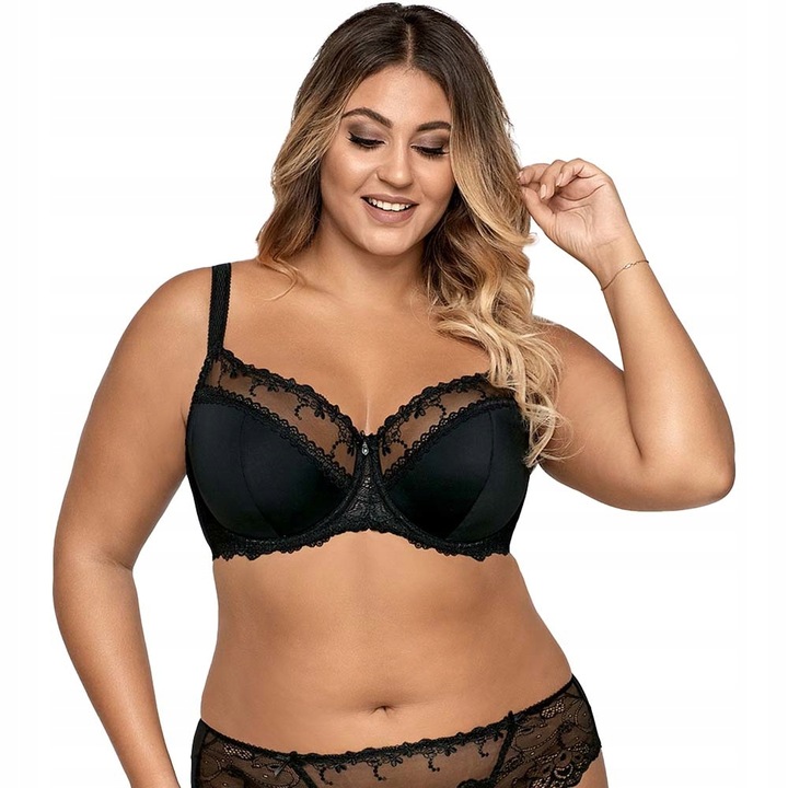 AVA stanik biustonosz półusztywniany wygodny AV-1030 SEMI-SOFT czarny 85G